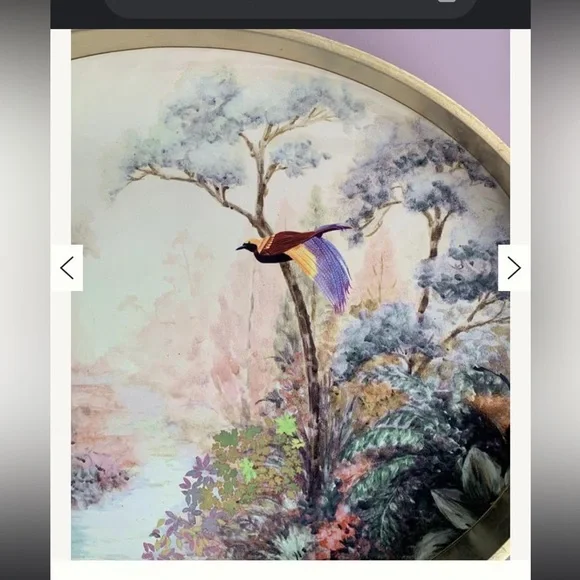 Anthropologie Alexandra Lacquered Tray Gold Pink NWT Large - Picture 6 of 6